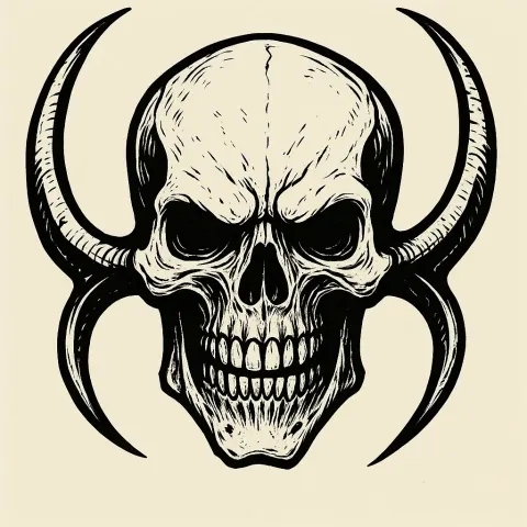 Skeletal Design Featuring a Menacing Skull