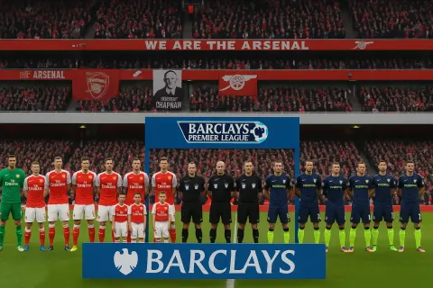 Players and Officials Line Up on the Pitch