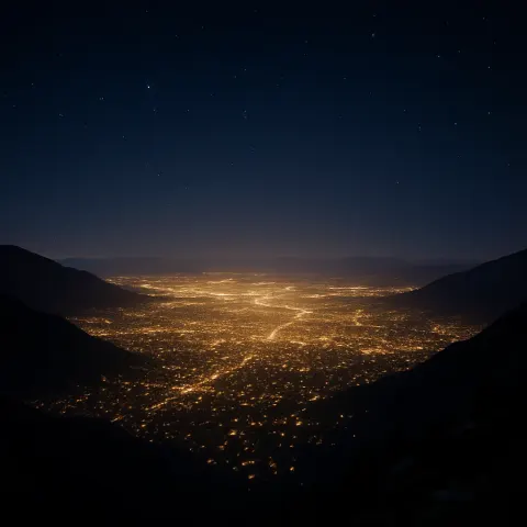 Countless Tiny Lights of a Sprawling City Glitter