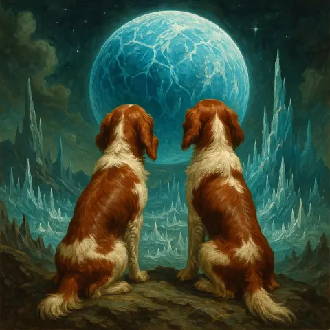 Two Varied Welsh Springer Spaniels