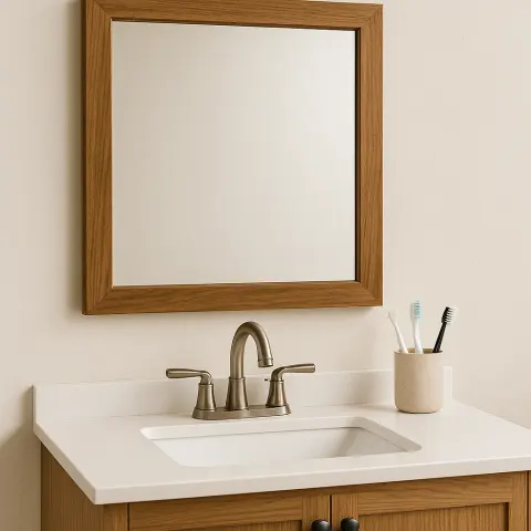 Bathroom Vanity with a White Countertop