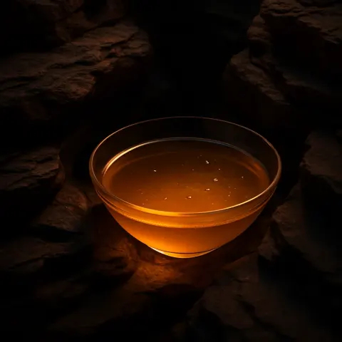 Dramatic Warm Uplighting Selectively Carves an Off-center