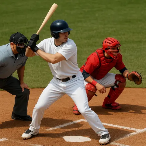 Batter Ready to Swing at Home Plate