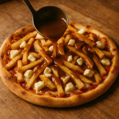 Pizza Topped with French Fries