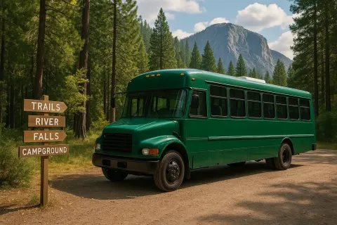 Green Shuttle Bus