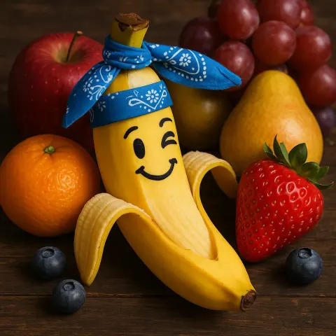 Vibrant Yellow Banana with a Cheerful
