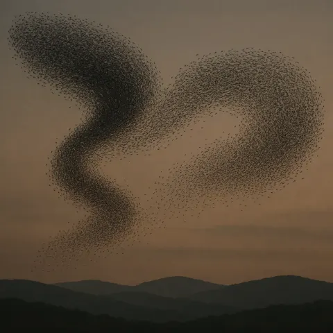Vast Flock of Starlings Creates Dynamic