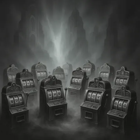 Curious Gathering of Around Twelve Anachronistic Slot Machines