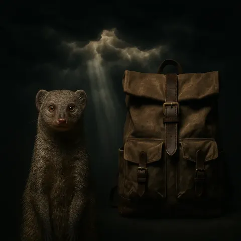 Slender Mongoose with a Grizzled Salt-and-pepper Look
