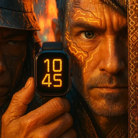 AMOLED Digital Watch with a No-bezel Edge-to-edge Display Glows