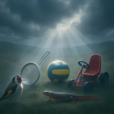 Five Distinct Items Create a Surreal Tableau