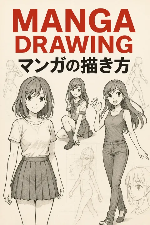 Cover of a Manga Drawing Tutorial Book Showcasing Illustrated Female