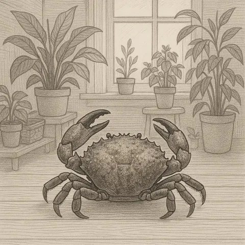Single Mottled Reddish-brown Rock Crab