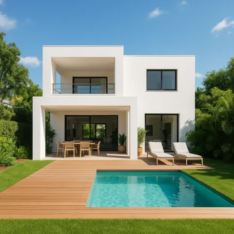 Modern White House with an Open Terrace