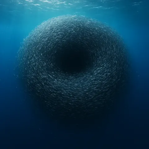 Innumerable Shimmering Fish Form a Colossal
