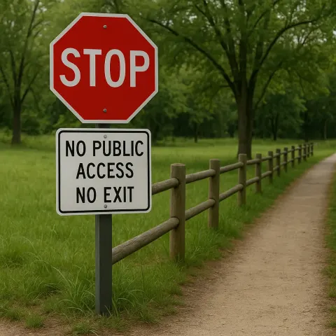 Stop Sign with "No Public Access