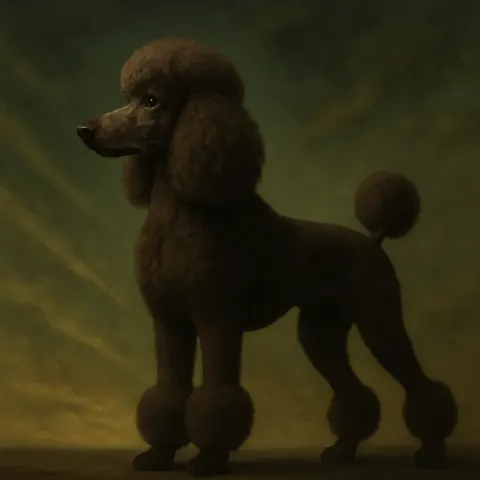 Single Dark Brown Standard Poodle