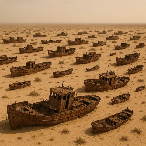 Multitude of Decaying Shipwrecks Lie Scattered Like Forgotten Skeletons