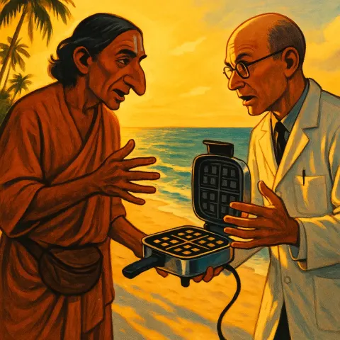 Bare-headed Spiritual Leader Figure with a Distinct Nose