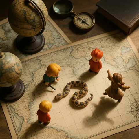 Spontaneous Snapshot Captures an Antique Explorer's Desk Where Maps