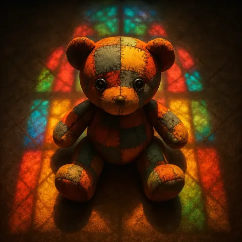 Single Multi-color Patchwork Teddy
