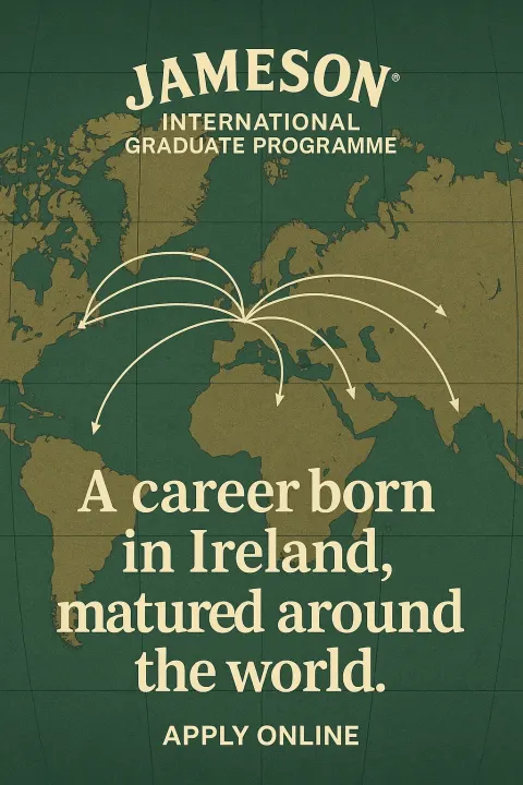 Advertisement for Jameson International Graduate Programme with the Text "A