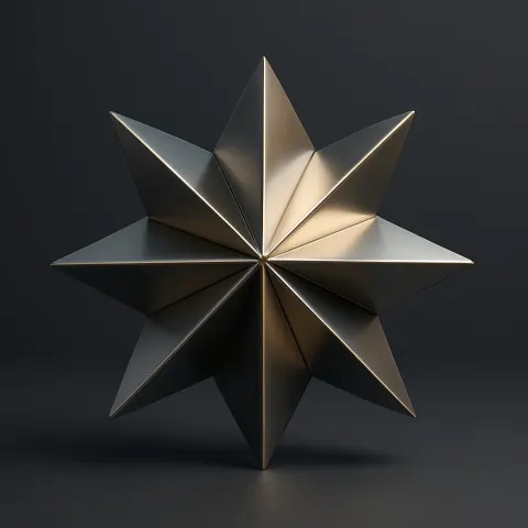 Premium 3D-rendered Image Showcasing an Intricate Geometric Sculpture
