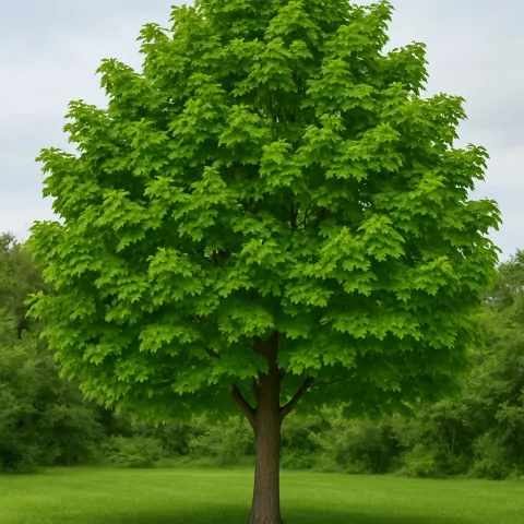 Maple Tree Whose Leaves Stay Vividly Green Throughout the Year