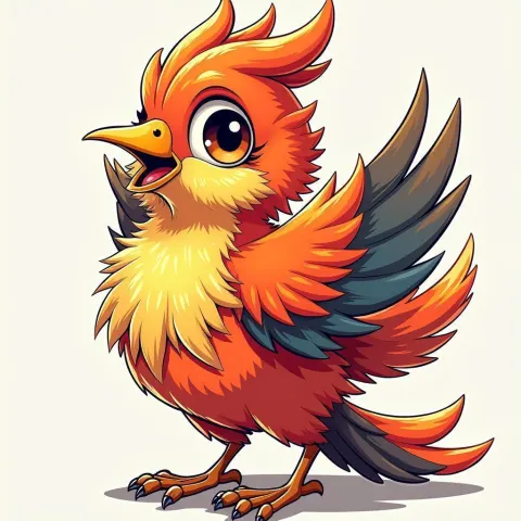 Vibrant Anime Rooster Bursting With Dynamic Color