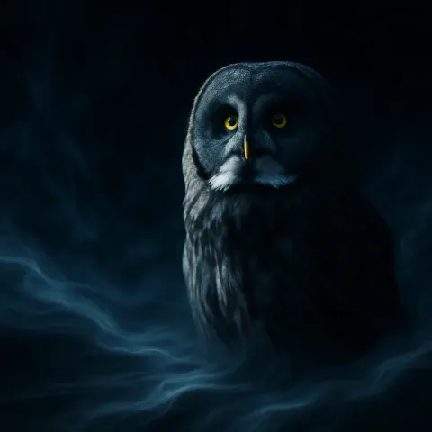 Single Great Grey Owl