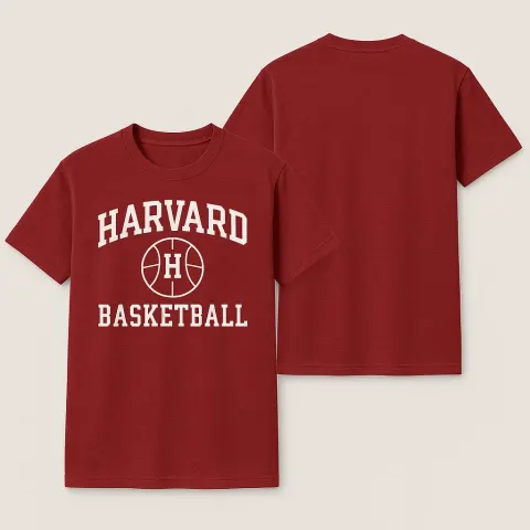 Red T-shirt Featuring the Text "HARVARD BASKETBALL"