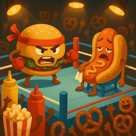 Lively Animated Scene Unfolds in a Tiny Boxing Ring Illuminated