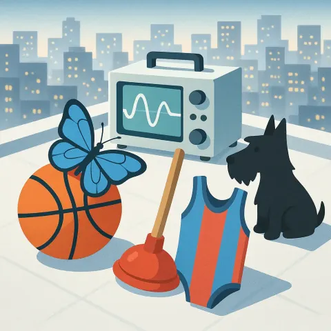Overlapping Simplified Iconic Basketball