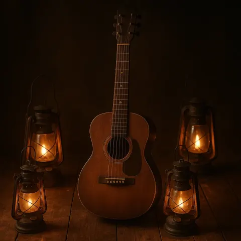 Classic Guitar Placed at the Center