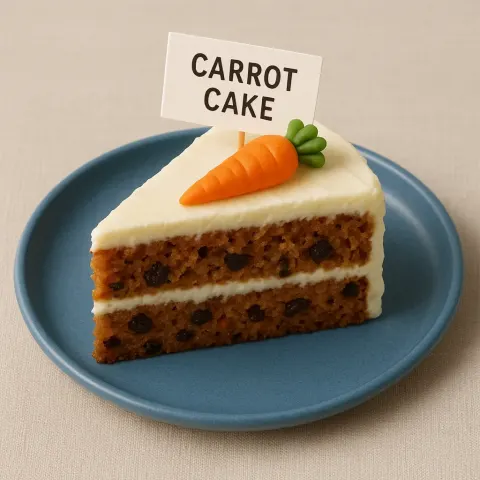 Slice of Carrot Cake with Raisins