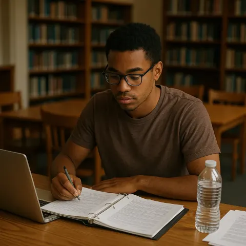 Person Sitting at a Table with a Laptop