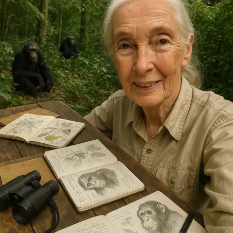 Hyper-realistic Instagram Post from Jane Goodall Immediately After Concluding