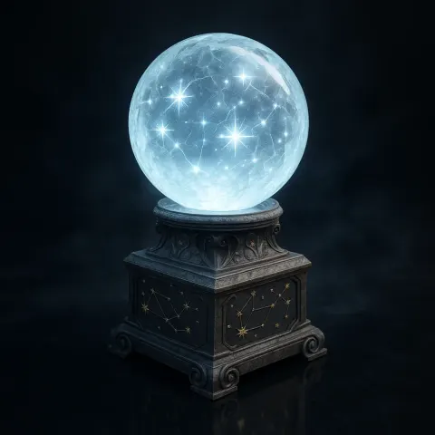 Showcasing a Radiant Crystal Orb That Glows Softly