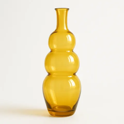 Glass Vase Made from Golden-yellow Glass