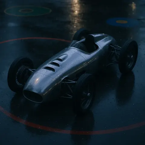 Polished Metal Racer with Exposed Suspension and NACA Ducts