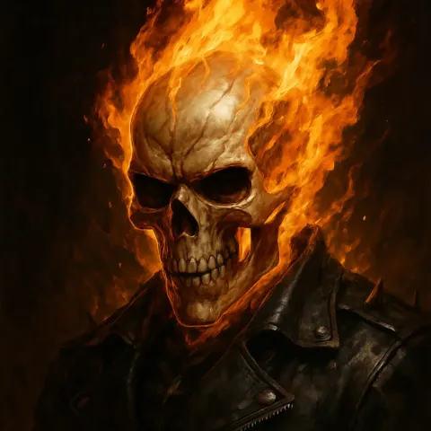 Detailed Illustration of the Marvel Character Ghost Rider