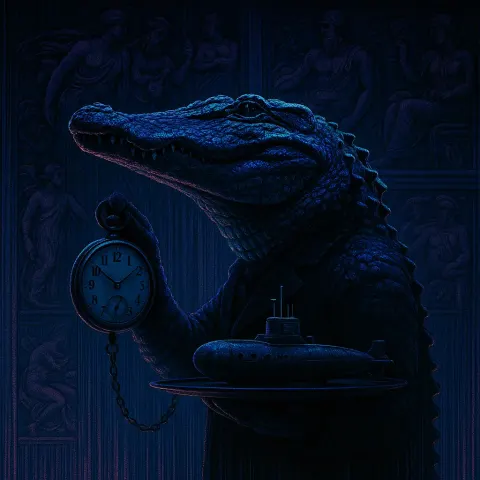 American Alligator with a Pocket Watch
