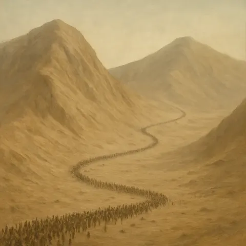 Vast Pilgrimage of Countless Tiny Figures Slowly Snakes its Way