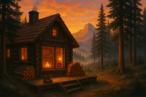 Depict a Richly Detailed and Colorful Scene of a Peaceful