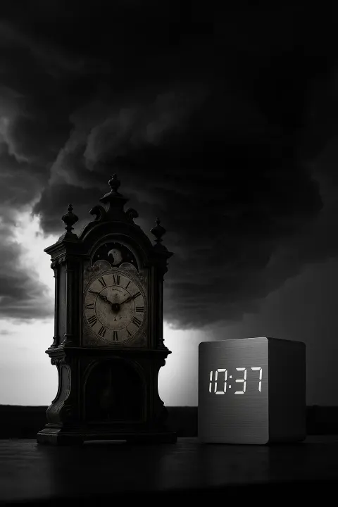 Two Distinct Clocks—one an Ornate