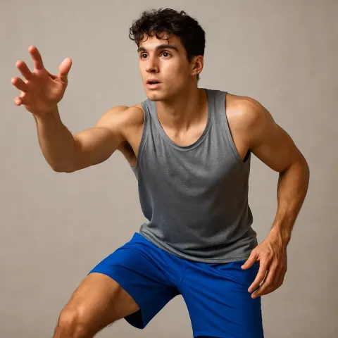 Young Athlete Dressed in a Gray Tank Top