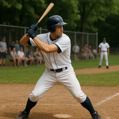 Baseball Player Prepares to Swing at the Plate