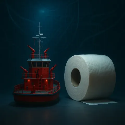 Classic Fire-engine-red Fireboat