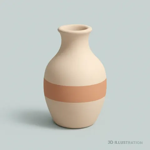 3D Representation of a Vase with a Minimalist Design