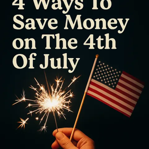Hand Holding a Sparkling Light and a Small American Flag